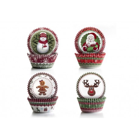 CONJUNTO 100 CÁPSULAS CUPCAKES NATAL