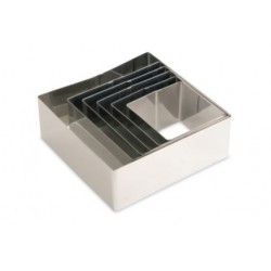 SET 6 AROS DE EMPLATAR FORMA QUADRADA INOX