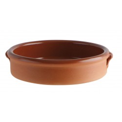 CAZUELA BAIXA DE BARRO COM ALÇAS 17CM