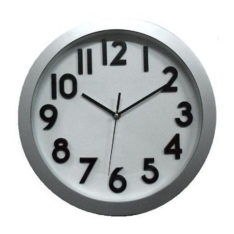 RELOJ DE PARED PLATA 