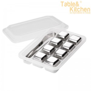 SET 8 CUBITOS DE HIELO INOX + PINZA