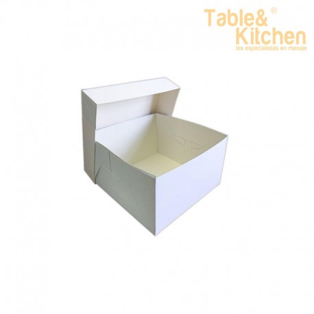 CAJA PARA TARTA BLANCA 20X20CM 