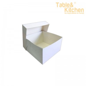 CAJA PARA TARTA BLANCA 20X20CM 