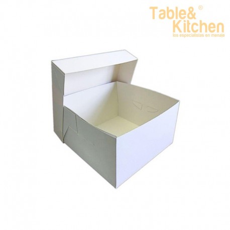 CAJA PARA TARTA BLANCA 20X20CM 