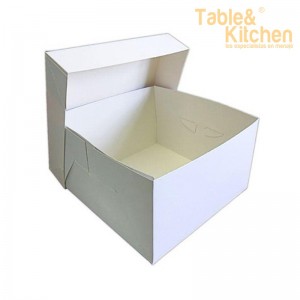 CAJA PARA TARTA BLANCA 20X20CM 