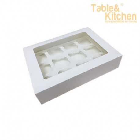 CAJA BLANCA PARA 12 CUPCAKES 