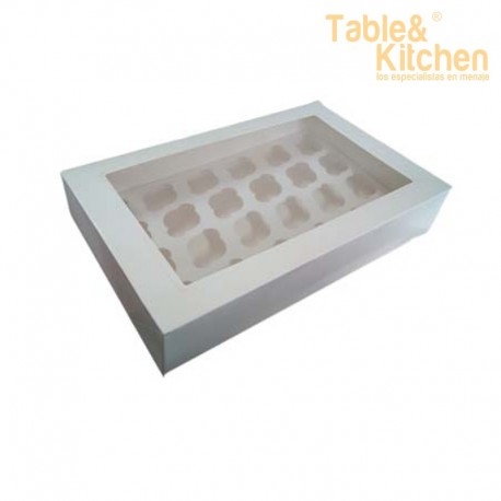 CAJA BLANCA PARA 12 CUPCAKES 