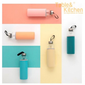 BOTELLA COM FUNDA DE NEOPRENO VERDE PASTEL QUIDATE 0,60 L - 2