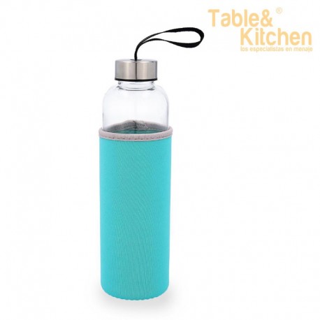 BOTELLA COM FUNDA DE NEOPRENO VERDE PASTEL QUIDATE 0,60 L