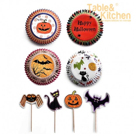 CÁPSULAS CUPCAKE + BANDEIRAS HALLOWEEN