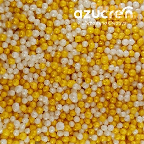 NONPAREILS BRANCO/OURO 90GR AZUCREN