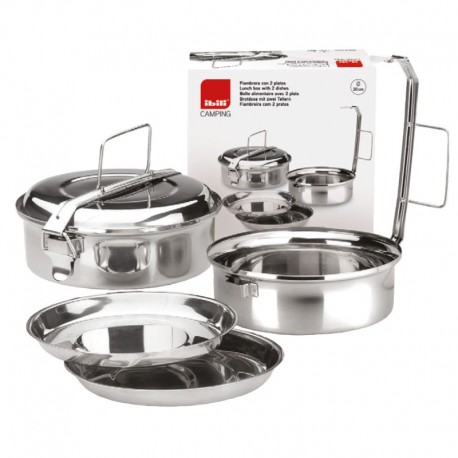 FIAMBRERA COM 2 PRATOS DE AÇO INOX IBILI