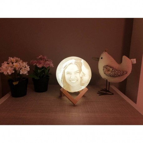 LAMPADA LUA 3D PERSONALIZADA EM 16 CORES BATERIA