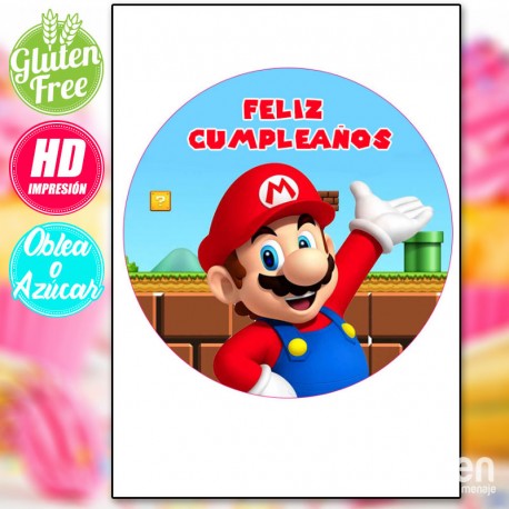 IMPRESSÃO COMESTÍVEL PARA BOLO MARIO BROS MODELO 001