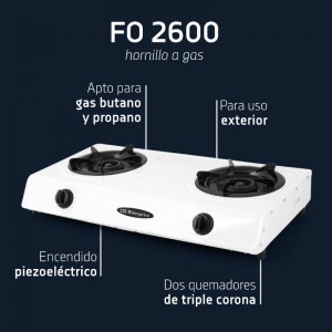 FOGO A GÁS BRANCO 2 FOGOS ORBEGOZO FO2600 - 5