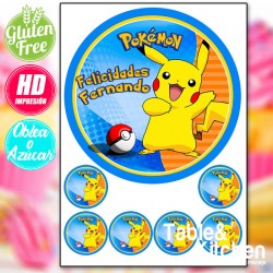 IMPRESSÃO COMESTÍVEL PARA BOLO + BOLACHAS POKEMON MODELO 004