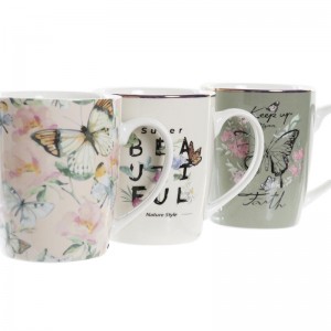 CANeca PORCELANA BORBOLETA CORES SORTIDAS - 1