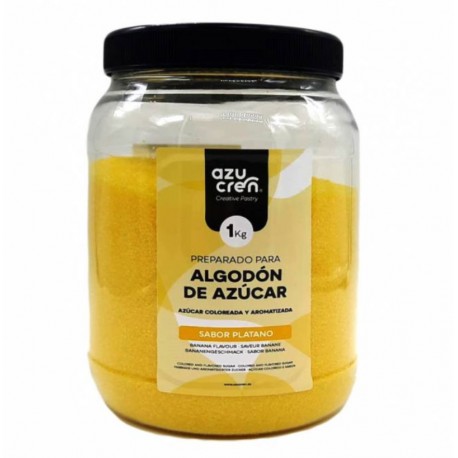 ALGODON DE AZUCAR AMARILLO SABOR PLATANO 1 KG