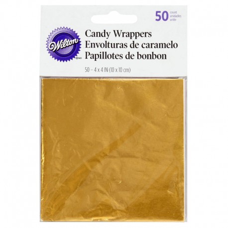 ENVOLTORIOS METALIZADOS ORO  WILTON 50 UNDS