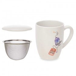 CANECA DE PORCELANA HERBAL C/ FILTRO SURT.