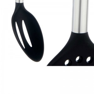 CONJUNTO 7 PEÇAS UTENSÍLIOS DE COZINHA PRETO PRATA - 2