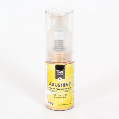 SPRAY EM PÓ PURPURINA OURO AZUSHINE 10GR