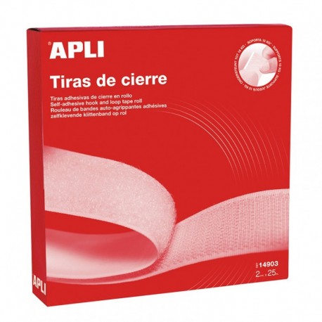 FITA ADESIVA TIPO VELCRO 2CM.X25M.BLAN