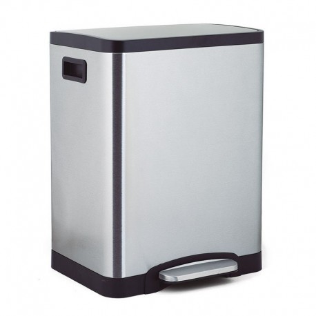 CUBO PEDAL ACERO INOX. DOBLE 15+15L. HABITEX