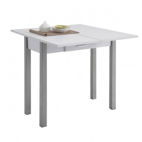 MESA COZINHA LIVRO. 90X40/80XH76 CM. BRANCO