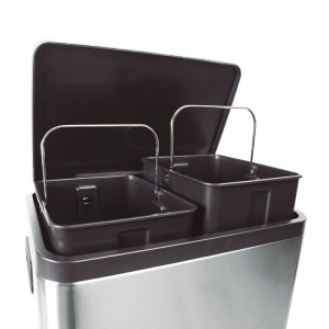 CUBO PEDAL AÇO INOX. DUPLO 15+15L. HABITEX - 2