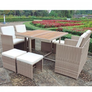 CONJUNTO DE 9 MUEBLES PARA JARDIN CUBO JAVA - 2