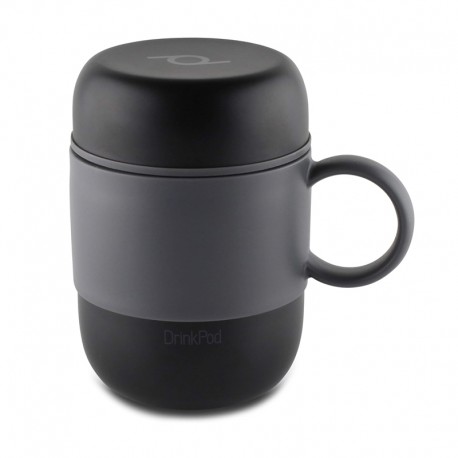 VASO TÉRMICO COM ALÇA 0.28L PRETO DRINKPOD