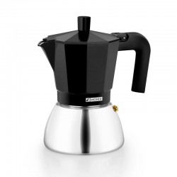 CAFETERA 3 TAZAS INDUCTION INOX BLACK