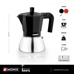 CAFETEIRA 9 XÍCARAS INDUCTION INOX BLACK - 6