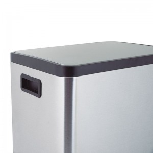 CUBO PEDAL AÇO INOX. RETANGULAR 45L. HABITEX - 2