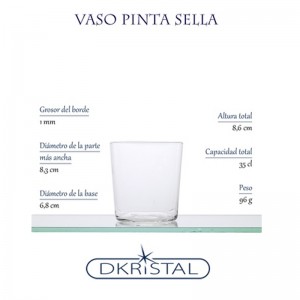 SET 6 VASOS PINTA 35CL EXTRAFINOS SELLA - 4