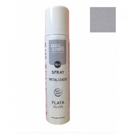 SPRAY METALIZADO PLATA AZUCREN 75 ML SIN E-171