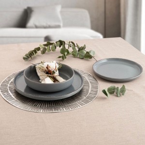 CONJUNTO DE LOUÇA CERÂMICA12 PEÇAS CINZA DUNA QD - 2