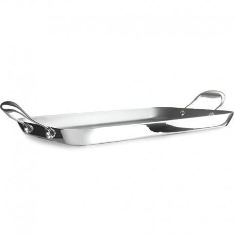 GRILL PLANCHA INOX TRIPLY NATURAL 38X25CM
