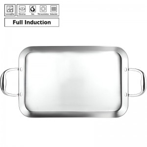 GRILL PLANCHA INOX TRIPLY NATURAL 38X25CM - 3
