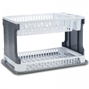 ESCORREDOR DE PRATOS  PLASTICO RATTAN BRANCO - 1