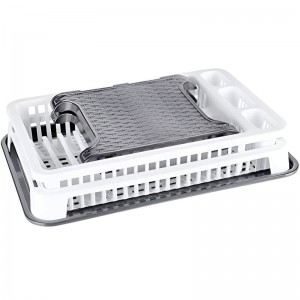 ESCORREDOR DE PRATOS  PLASTICO RATTAN BRANCO - 2