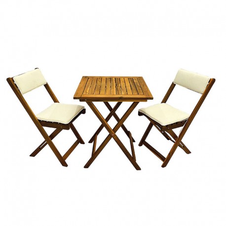 SET BALCÓN CLASSIC MADERA 3 PIEZAS