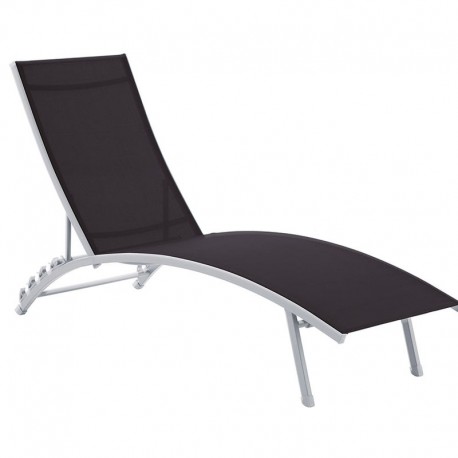 TUMBONA ACERO NEGRO 180X54CM 5 POSICIONES
