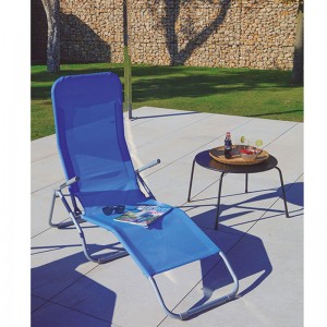 SET 2 TUMBONAS ACERO/TEXTILENE RECLINABLES AZUL - 1
