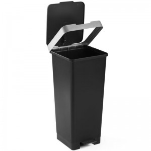 BALDE DO LIXO COM PEDAL 40L PRETO - 2