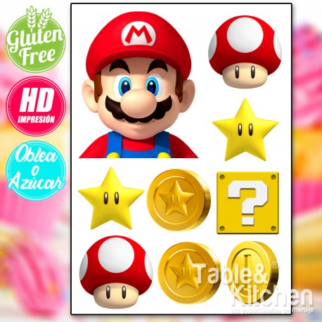 IMPRESIÓN COMESTIBLE PARA GALLETAS MARIO BROSS MODELO 010