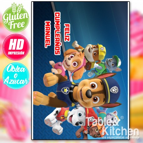 IMPRESIÓN COMESTIBLE PARA TARTAS PATRULLA CANINA MODELO 006