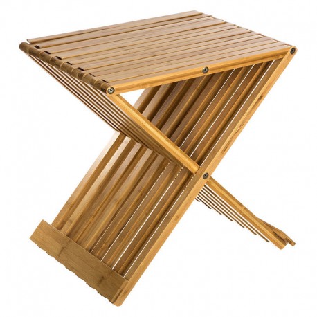 SET 2 TABURETES PLEGABLES 40X32X45CM. BAMBU